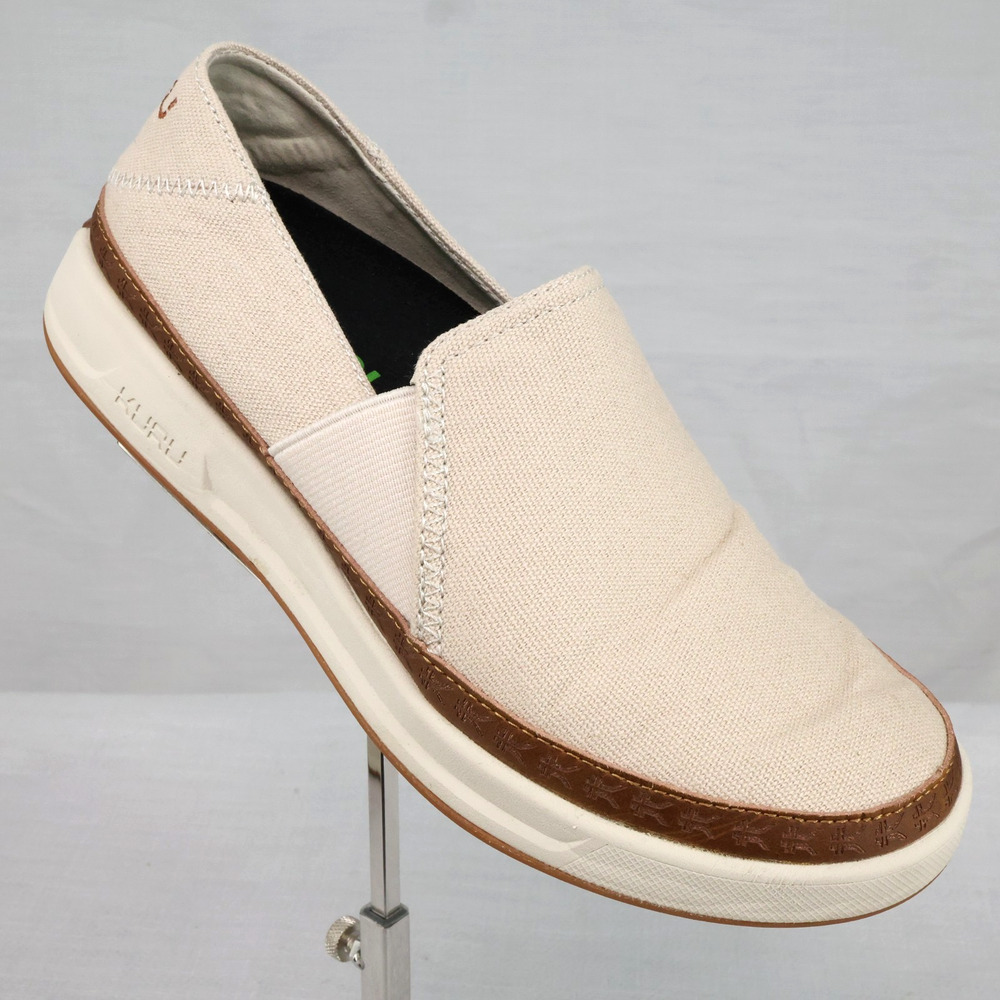 Kuru Shoes Womens 6 M Beige Canvas Roam Alta Slip On Sneakers Loafers Flats - Picture 14 of 14